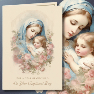 Catholic Baptism Cards, Baptism Cards, Grandchild's Baptism Cards, Cards for Christening, Traditional Catholic Baptism Cards