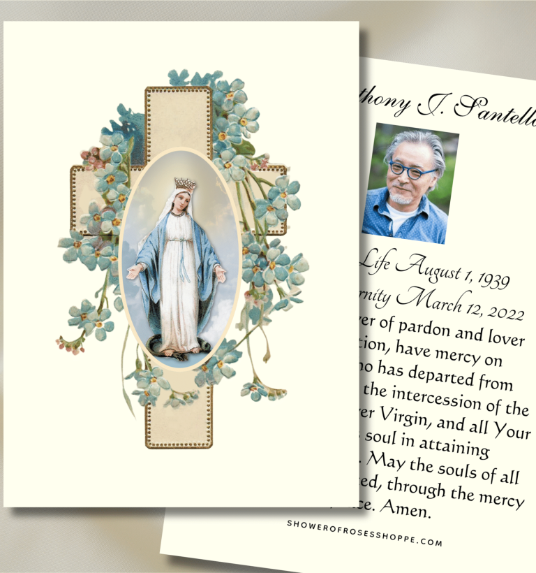 Funeral Cards, Catholic Funeral Cards, Catholic Funeral Prayer Cards