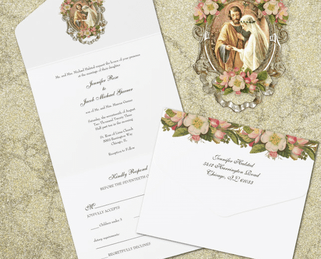 Traditional Catholic Wedding RSVP's, Catholic wedding RSVP cards, RSVP cards for Catholic wedding