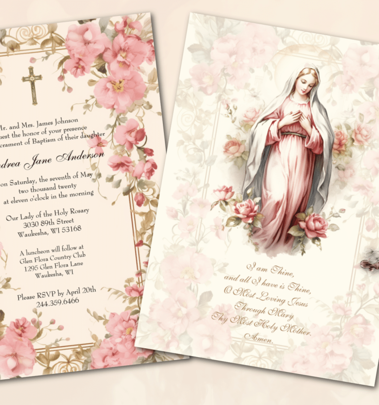 personalized catholic baptism cards, catholic baptism cards, baptism cards for girls