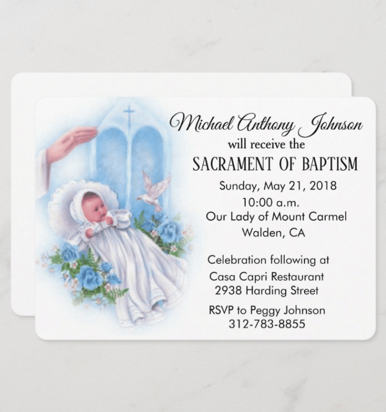 Catholic Baptism Invitations, traditional Catholic baptism invitations, religious baptism invitation cards